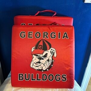 Set of Two Logo University of Georgia Bulldogs NCAA Stadium Seat Cushions